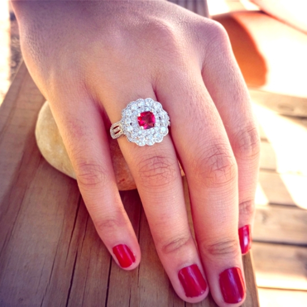Silver Ruby Ring - Picture 2 of 5